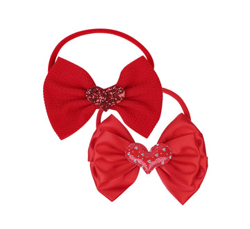 Lddcx Valentine'S Day Red Headband Bow Baby Girls Band Bowknot Rose Heart-Shaped Headband  (A)