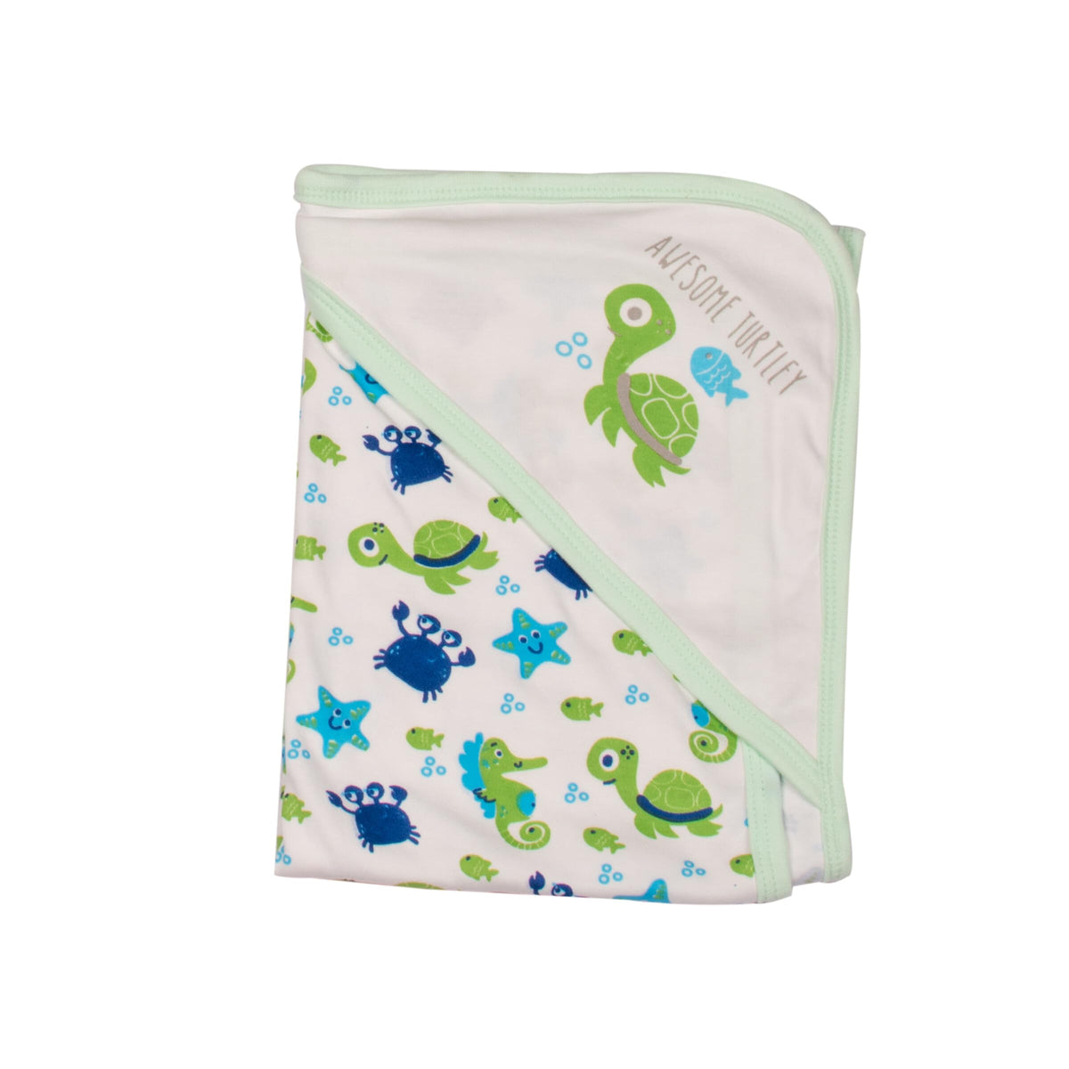 mittenbooty Baby Hooded Wrap Single Ply Tortoise PrintGreen