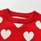 Baby Girl Valentine'S Day Outfit Toddler Kids Love Long Sleeve Knit Sweater Crewneck Pullover Sweatshirt Tops (Red1, 6T)