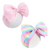 ONENINEDREAM Rainbow Headbands for Baby Girls Hair Bows 2pcs Newborn Infant Toddler Kids Hair Accessories Pink Head Bow Colorful