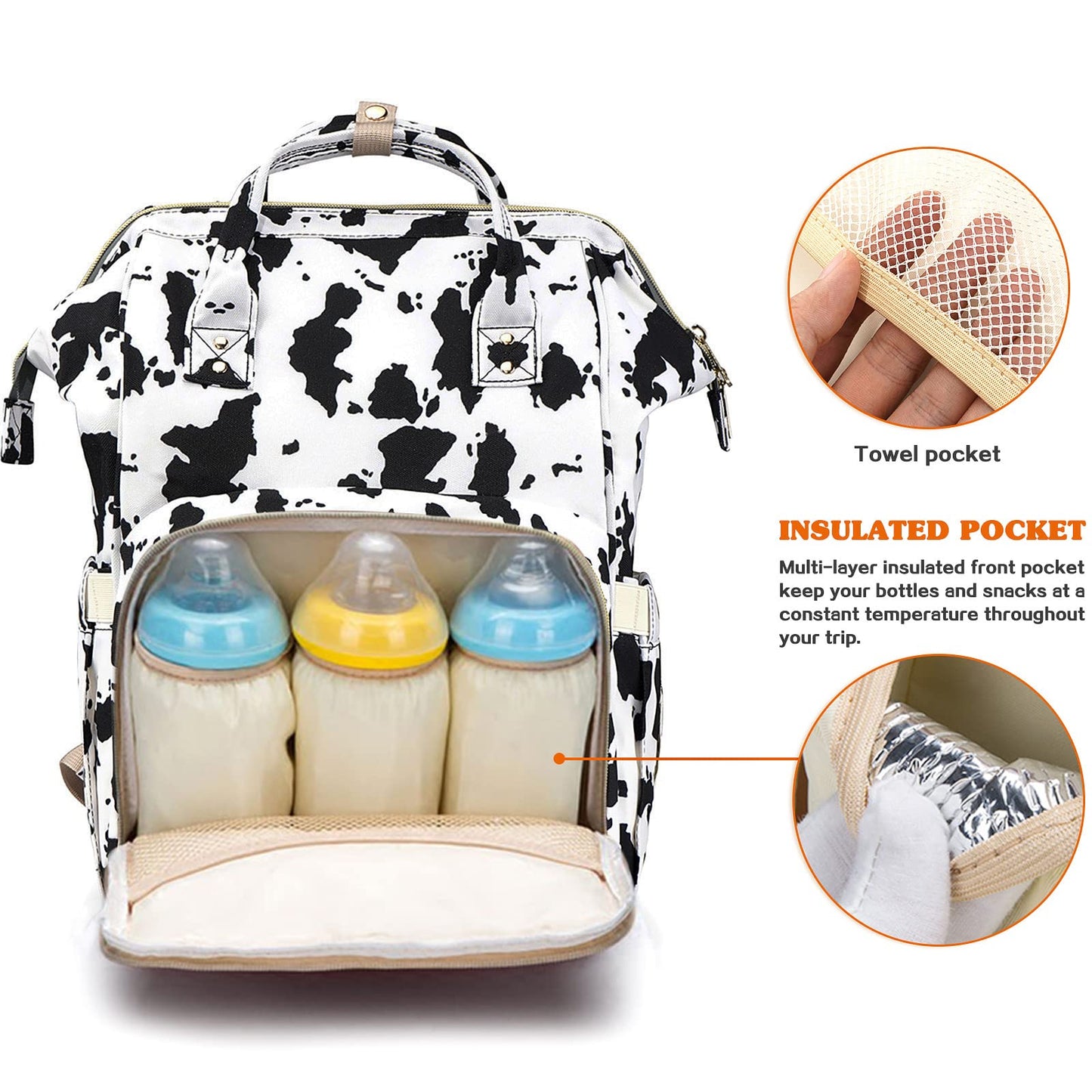 Limhoo 3 In 1 Diaper Bag Backpack, Multifunction Large Baby Bags With Changing Pad & Stroller Straps, Waterproof Nappy Bag For M