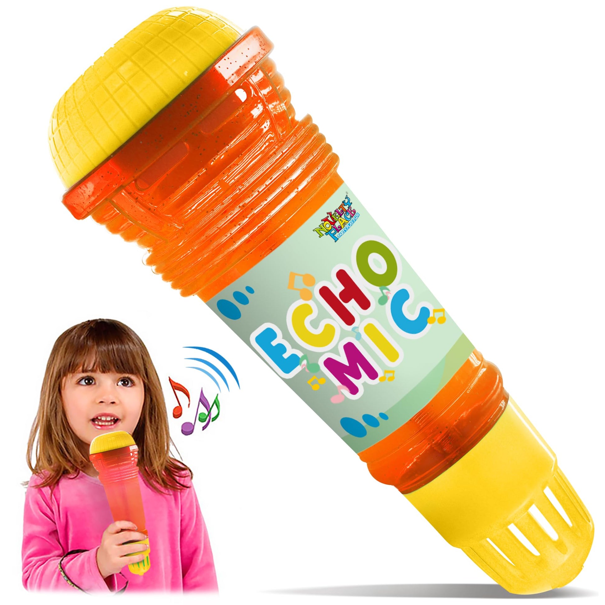 Novelty Place Echo Mic for Kids and Toddlers - Battery-Free Magic Karaoke Microphone Voice Amplifying Retro Toy for Singing, Spe