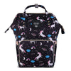 House Of Quirk Baby Diaper Bag Maternity Backpack (Black Unicorns)