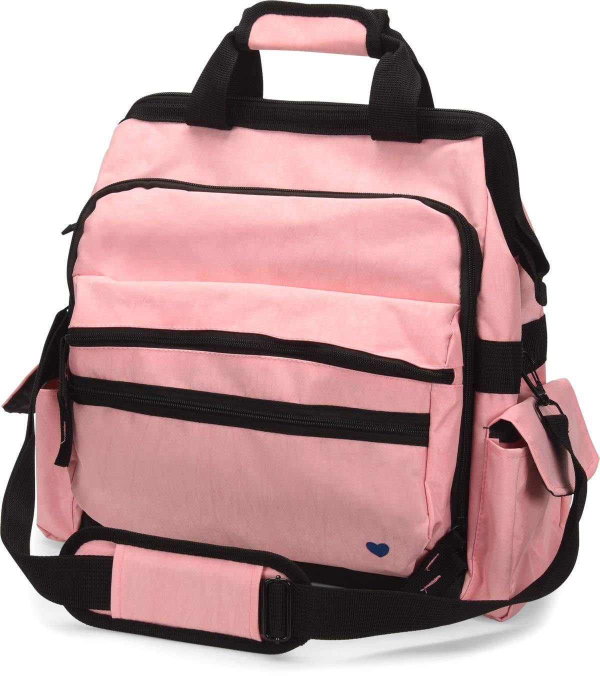 Nurse Mates Ultimate Nursing Bag | Multiple Compartments | Interior Laptop Compartment | Durable Zippers | Blossom Pink
