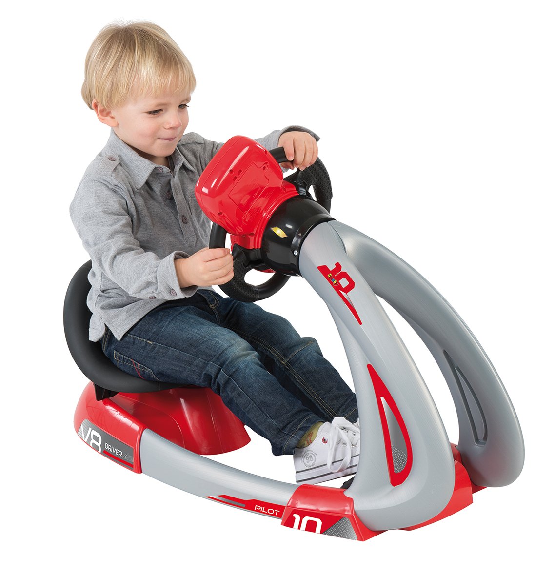 Smoby: V8 Driver with Smartphone Holder, Kids Can Play and Develop Real Life Skills, Features Includes Back Lit Screen, Real Sou