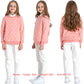 Boboyoyo Girls Sweaters Cotton Kids Heart Sweater Valentine Holiday Pullover Teen Clothes Crew Neck Knit Top Long Sleeve Pink