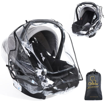 Car Seat Rain Cover Universal, Food Grade EVA, Waterproof Weather Shield for Infant Car Seat with Storage Bag, Baby Car Seat Str