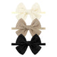 YanJie 3PCS 4 Lace Hair Bow for Girls Nylon Baby Headbands Rhinestone Black Beige Off White Bows Hair Accessories for Newborn In