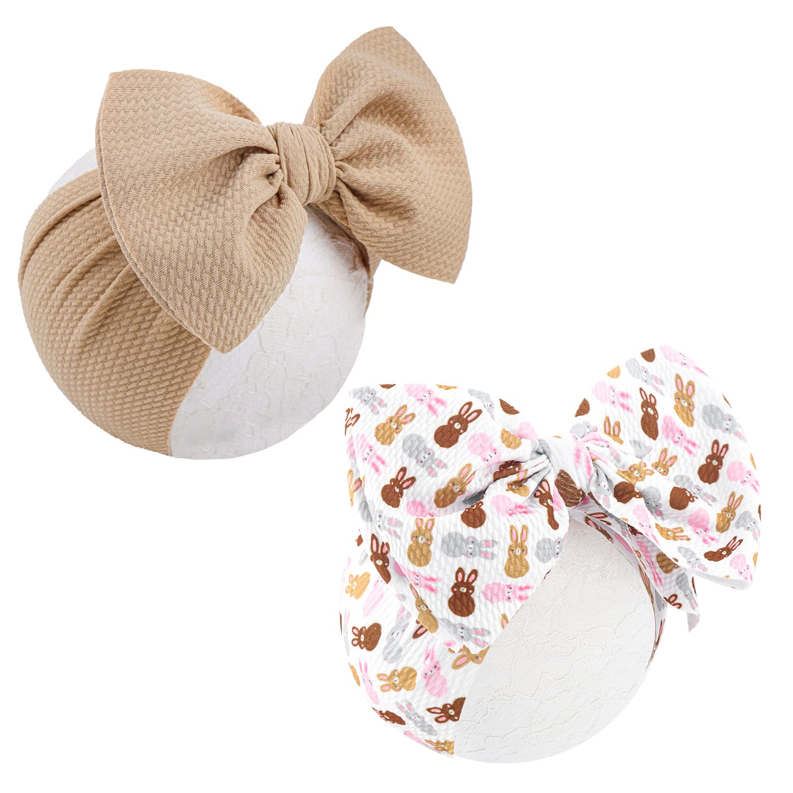 YanJie 7  Easter Headband Bow Baby Girl Headbands Rabbit Egg Carrots Printed Nylon Hairbands Bunny Headband Bows Easter Hair Acc