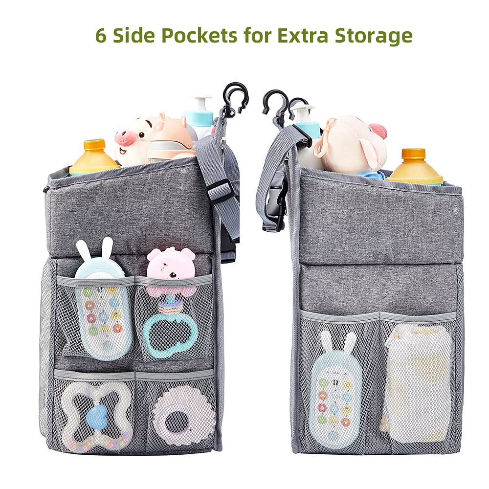 Clearworld Hanging Diaper Caddy Organizer,Diaper Stacker And Crib Organizer,Upgrade Thicken Nursery Organizer For Changing Table