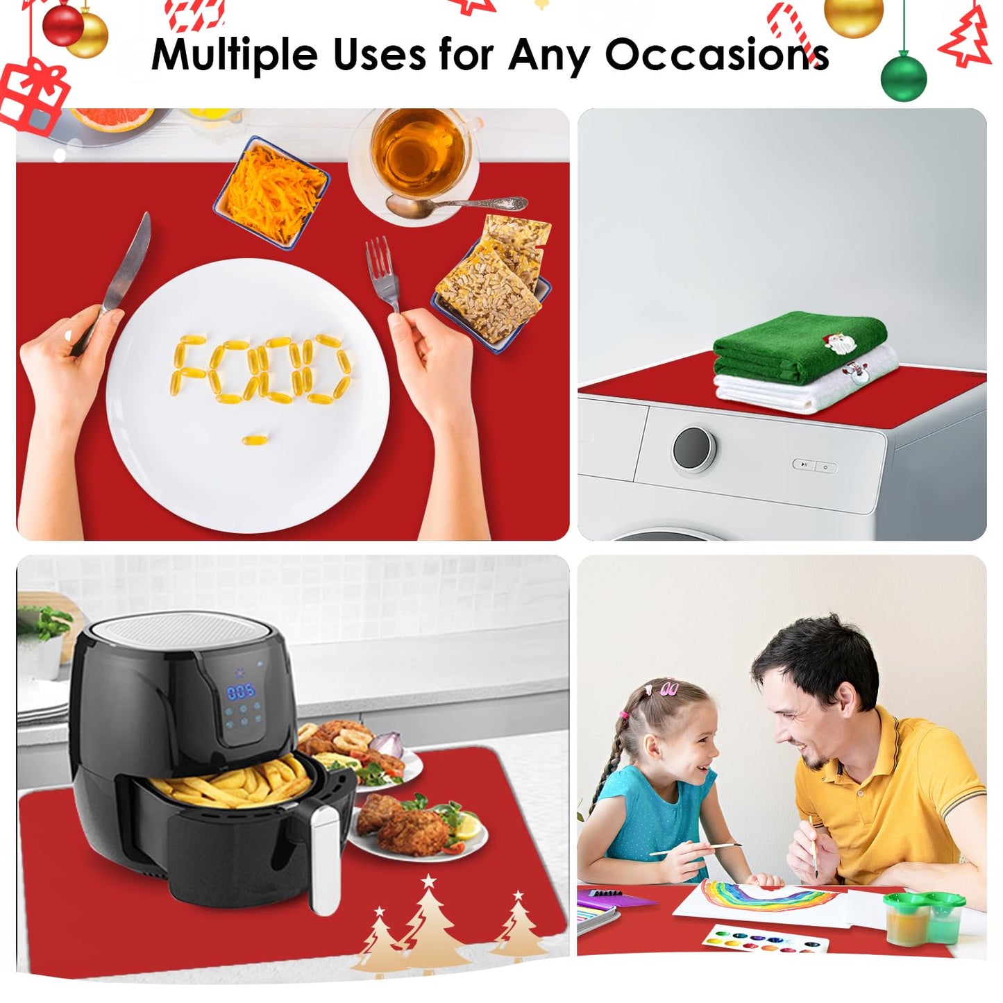 Extra Large Silicone Mats For Kitchen Counter, Food Grade Silicone Placemats For Kids, Nonstick Silicone Mat For Baking Crafts,