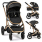 Infans 2 In 1 Baby Stroller, Folding Newborn Pram Convertible Stroller Bassinet For Infant Foldable High Landscape Shock Absorpt