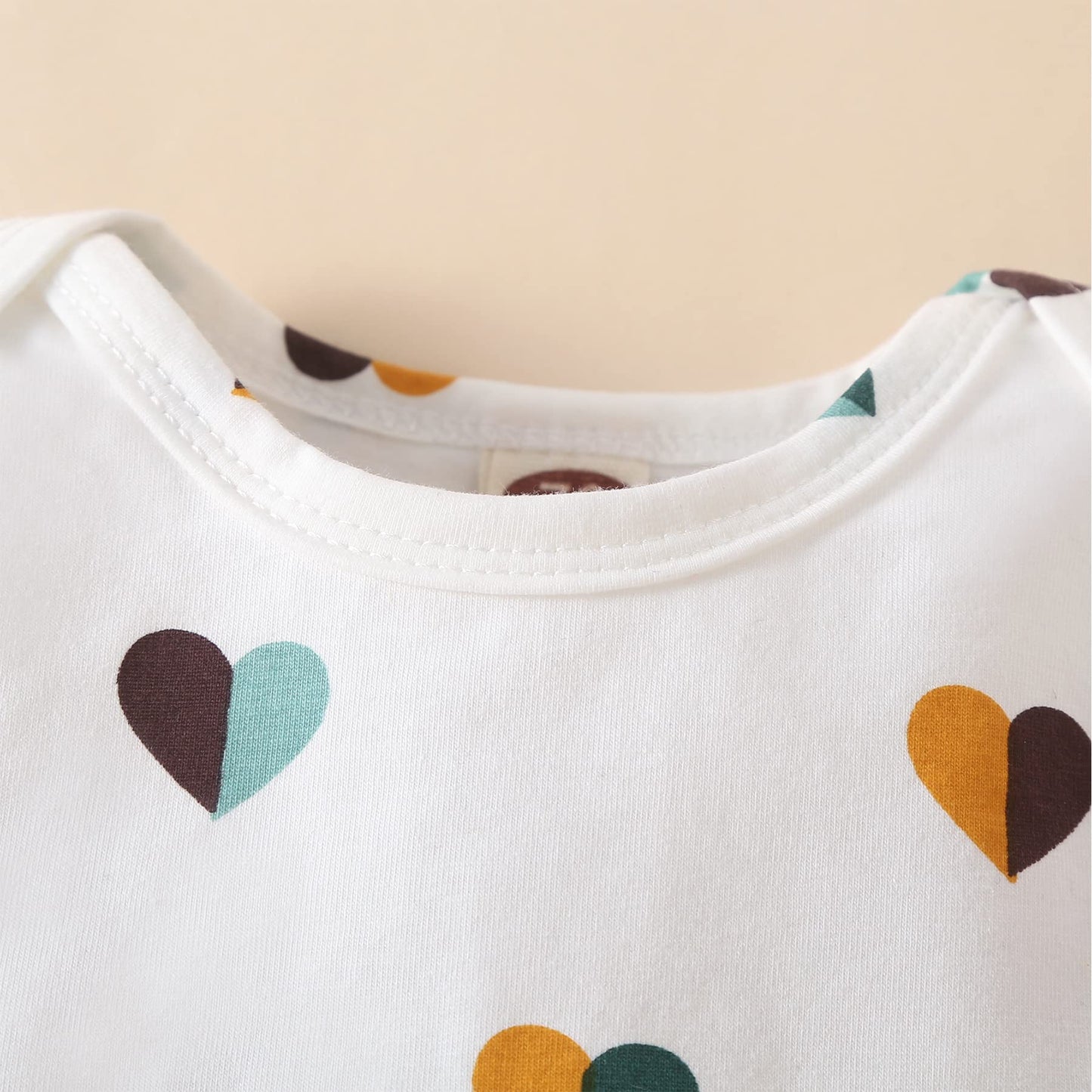 Fullfamous Baby Girl Clothes Gifts Outfits,Spring Summer Short Sleeve Romper And Pant Set Yellow Heart 6-12 Months