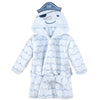 Hudson Baby Unisex Baby Plush Animal Face Bathrobe, Narwhal, 0-9 Months