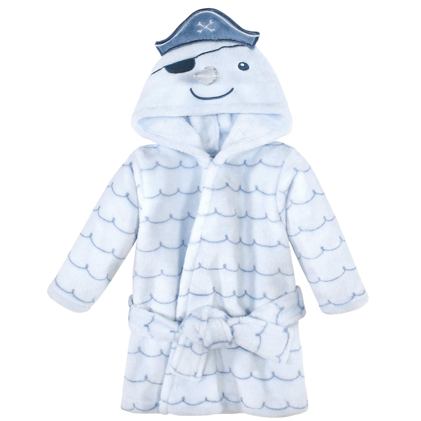 Hudson Baby Unisex Baby Plush Animal Face Bathrobe, Narwhal, 0-9 Months