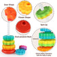 JUXUE Baby Spinning Stacking Toys for Toddlers 1-3, Rainbow Ring Stacker Montessori Toys for Babies 6-12 Months, 1 2 3 One Year