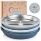 Bellas Friends Stainless Steel Kids Plates 8 Suction Plate for Baby,3 Packs Non-Toxic Divided Toddler Plates,Food-Grade Silicon