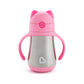 Munchkin Cool Cat Sippy Cup For Toddlers, Stainless Steel Straw Cup, 8 Ounce, Pink