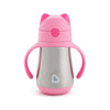Munchkin Cool Cat Sippy Cup For Toddlers, Stainless Steel Straw Cup, 8 Ounce, Pink