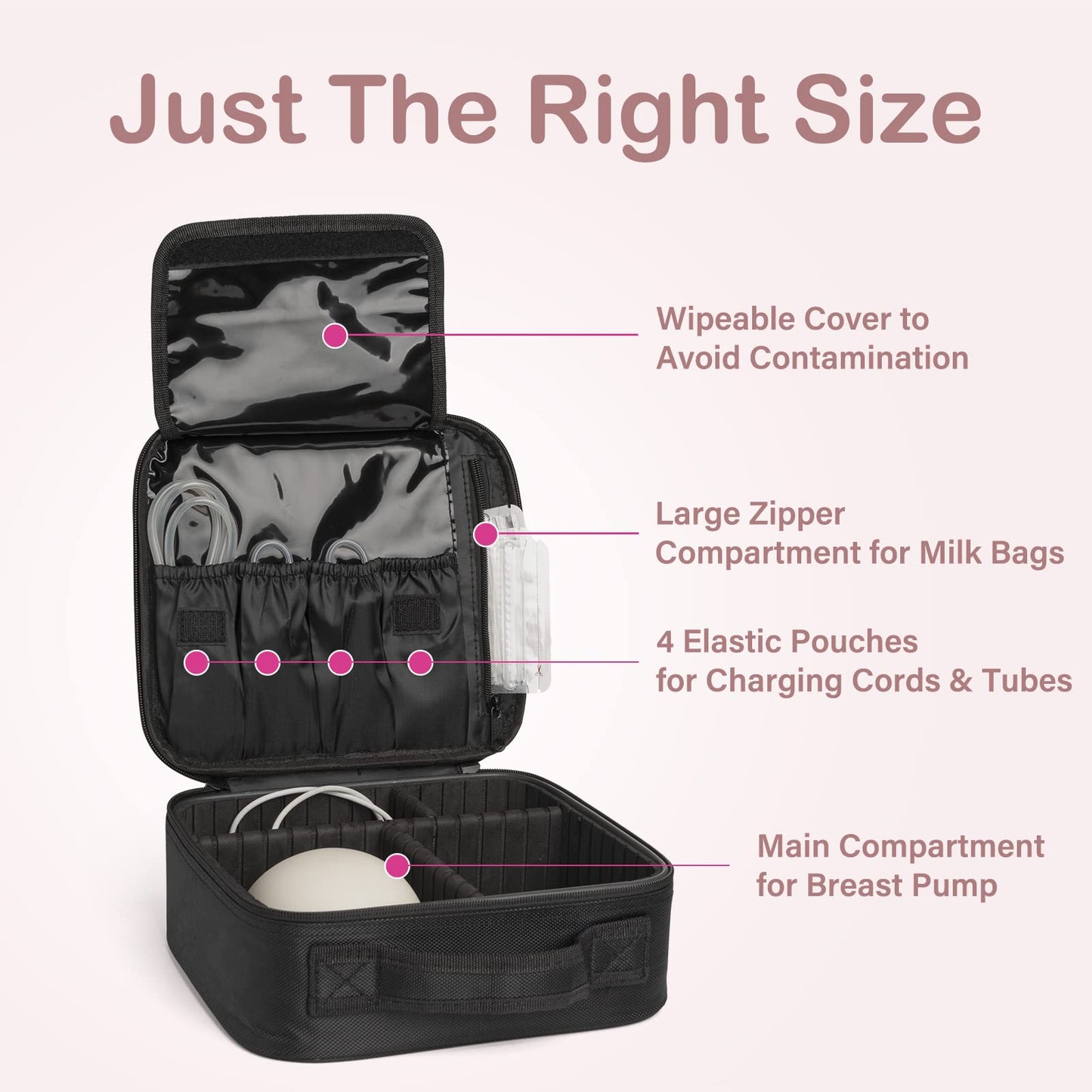 Wearable Breast Pump Bag, Compatible With Elvie And Willow Breast Pump, Hard Container Case Bag For Working Moms, Holds Pump Acc