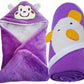 BRANDONN Newborn Combo of Shearing Velvet and Fleece Hooded Baby Blanket (Pack of 2, Purple)