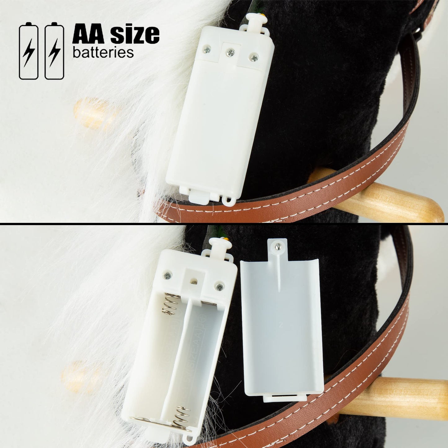 MUOVE 36 Plush Horse Riding Stick , Handsewn Head, Sturdy Wood Stick, Plus Neighing & Clip-Clop Sounds
