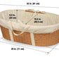 Badger Basket Wicker-Look Woven Baby Moses Changing Basket With Pad And Cover - Light Brown/Ecru