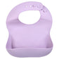Three Little Tots Modern Silicone Baby Bib - Adjustable Fit Waterproof Catch Bibs ((Lilac)