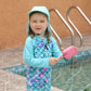 Wevswe 18-24 Months Baby Green Scales Swimsuit Girl Rash Guard Sun Protection Easy Diaper Changes With Green Swim Hat