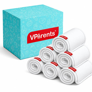 Vparents Cloth Diaper Inserts For Cloth Diaper High Absorbent 6 Layer Washable Reusable Wet Free Booster Pads Smart Dry Feel Soa