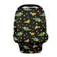 Biyejit Green Dinosaur Baby Multi-Use Cover - Nursing Cover, Baby Car Seat Covers, Shopping Cart, High Chair, and Breastfeeding 