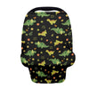 Biyejit Green Dinosaur Baby Multi-Use Cover - Nursing Cover, Baby Car Seat Covers, Shopping Cart, High Chair, and Breastfeeding 