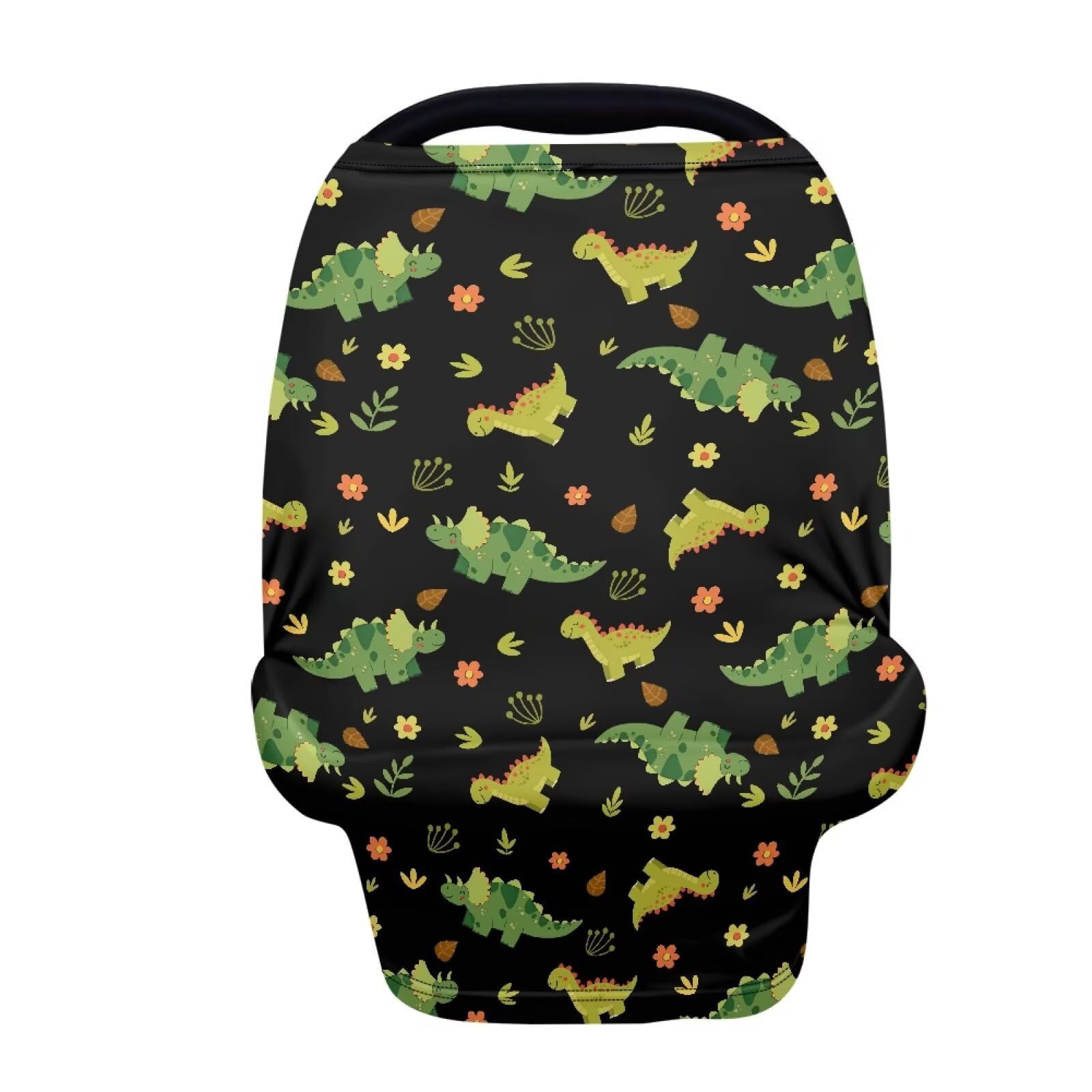 Biyejit Green Dinosaur Baby Multi-Use Cover - Nursing Cover, Baby Car Seat Covers, Shopping Cart, High Chair, and Breastfeeding 