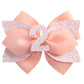 Glitter Birthday Hair Bow for Baby Girls 1 2 3 4 5 6 Years Peach Party Decoration Hair Accessories for Two 2nd Second Birthday