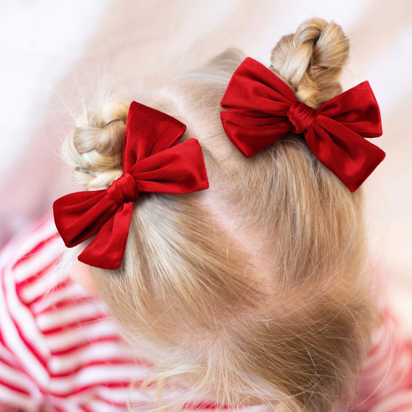 Velvet Hair Bows Alligator Clips For Girls Red Bow Clip For Hair Bowknot Alligator Barrettes Baby Girls Hair Accessories Red Bow