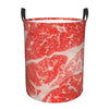 Pevtufa Beef Steaks Foldable Laundry Basket Organizer,Fabric Clothes Toy Storage Basket Nursery Hamper Storage Bin For Household