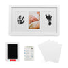 Green Pollywog | Baby Handprint And Footprint Kit | Elegant White Picture Frame | Non-Toxic | Inkless Footprint | Baby Footprint