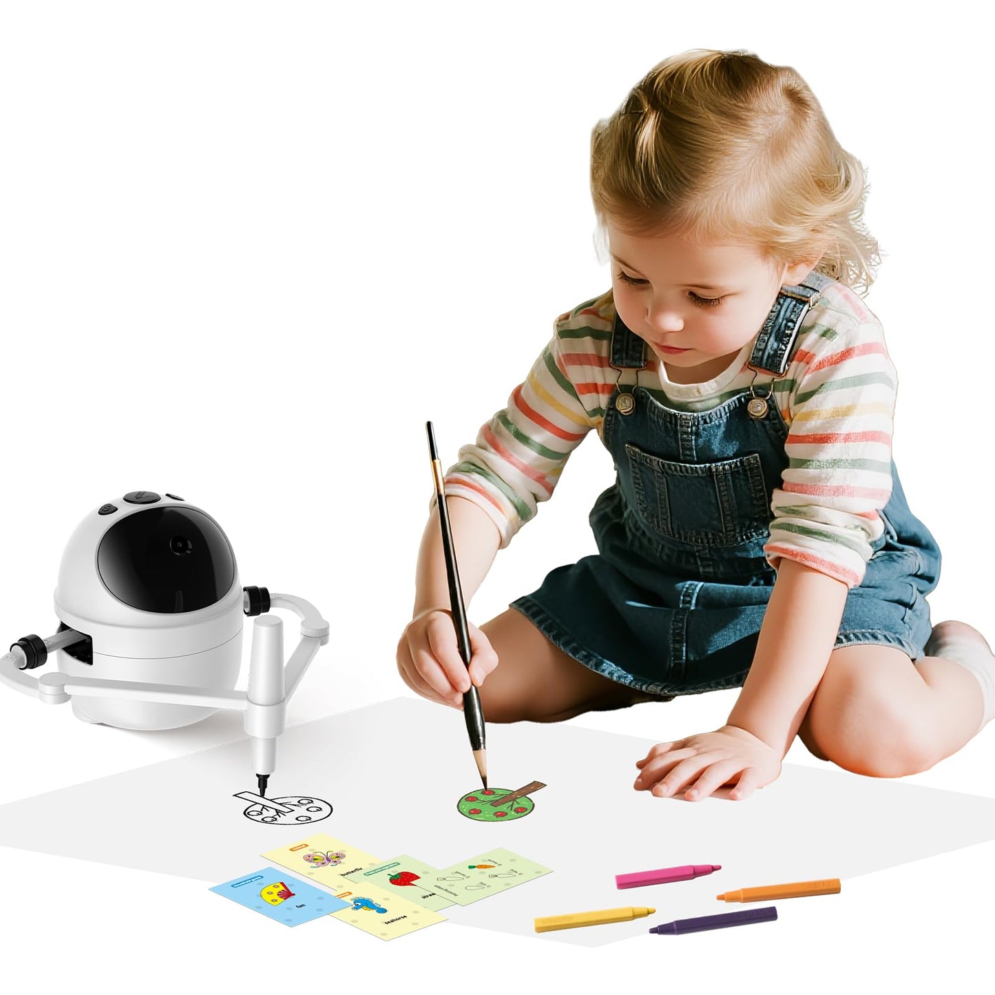 Drawing Robot for Kids Educational Toys, Robot Toys Creative Drawing Learning Kit with 150 Word Cards, Gift for Girls and Boys 4