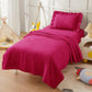 KKJIAF 3 Piece Toddler Sheet Set Microfiber, Includes a Flat Sheet, a Fitted Sheet and a Ruffle Pillowcase, Hot Pink