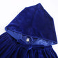 Knelor Kids Hooded Velvet Cloak Robe Halloween Cosutme Cape Fancy Cosplay Costumes 3 To 16 Years (L/Age 8-16, Blue)