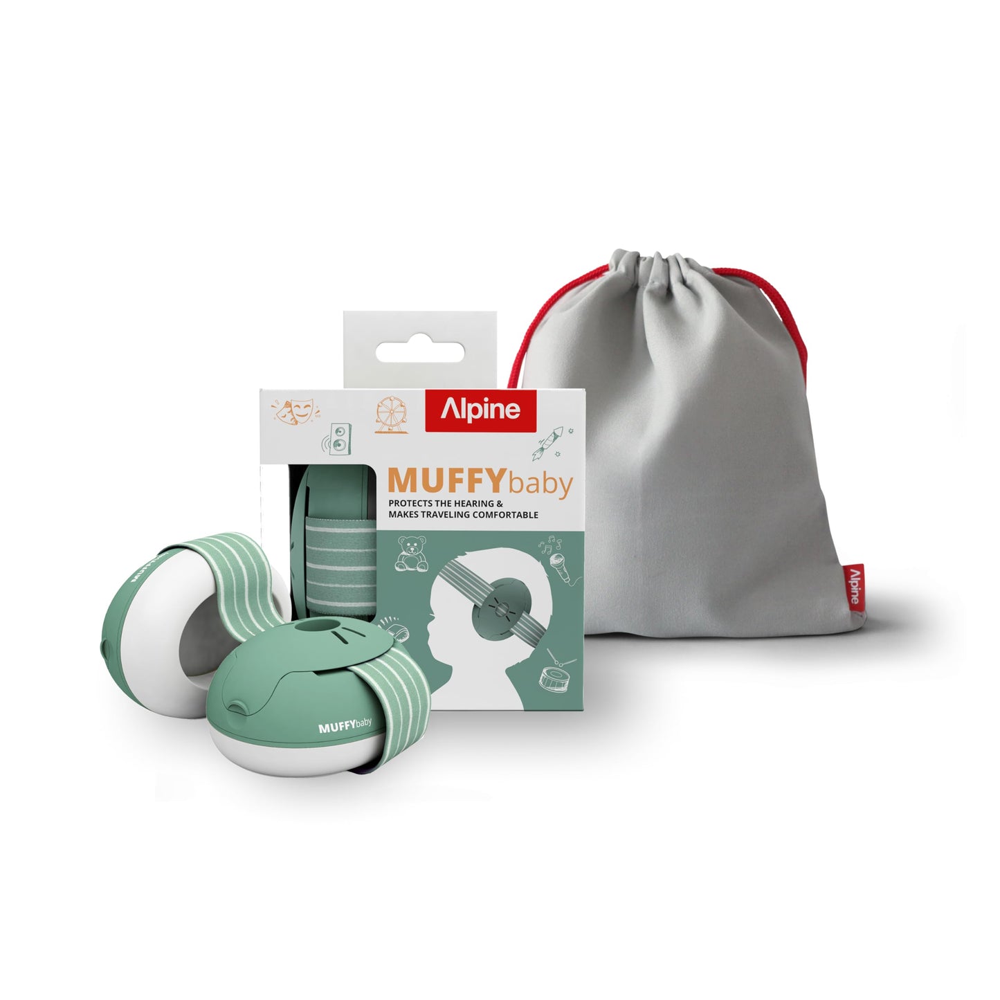 Alpine Muffy Baby Ear Protection for Babies and Toddlers up to 48 Months - CE & ANSI Certified - Noise Reduction Earmuffs - Comf