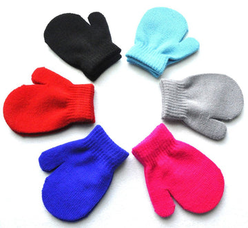 Biuxiaobai Baby Boys And Girls Solid Warm Knitted Mittens No Scratch Gloves, 1-4 Years, Royal Blue