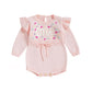 BULINGNA Baby Girl 1st 1/2 Birthday Outfit Long Sleeve Knit Letters Donut Embroidery Romper Sweater Fall Birthday Clothes (One, 