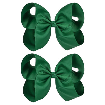 Deeka 2 Pcs 6 ' Big Hand-Made Grosgrain Ribbon Solid Color Hair Bows Alligator Clips Hair Accessories For Little Teen Toddler G