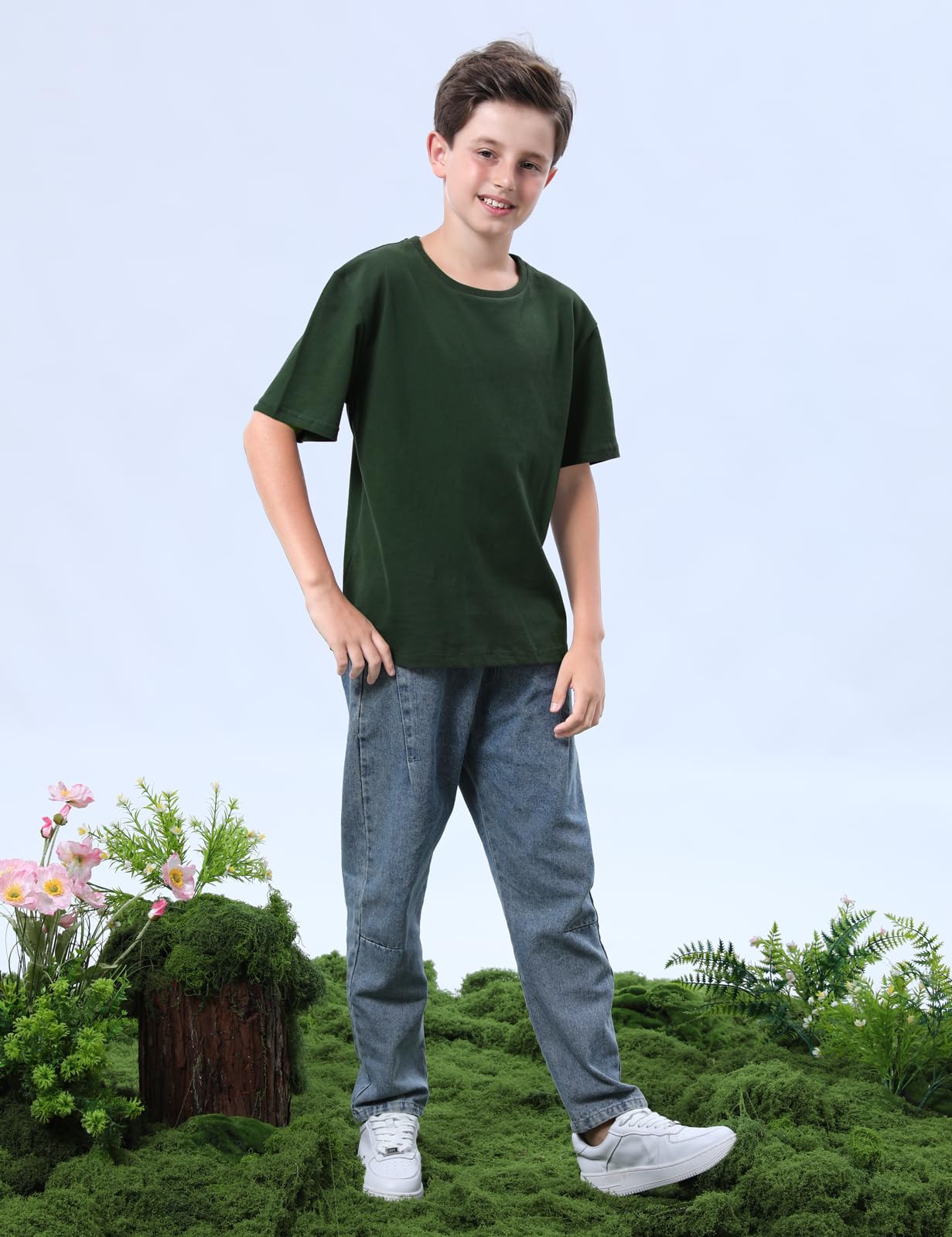 Cosland Green Toddler Shirt Cotton T Shirt, Green, 3T