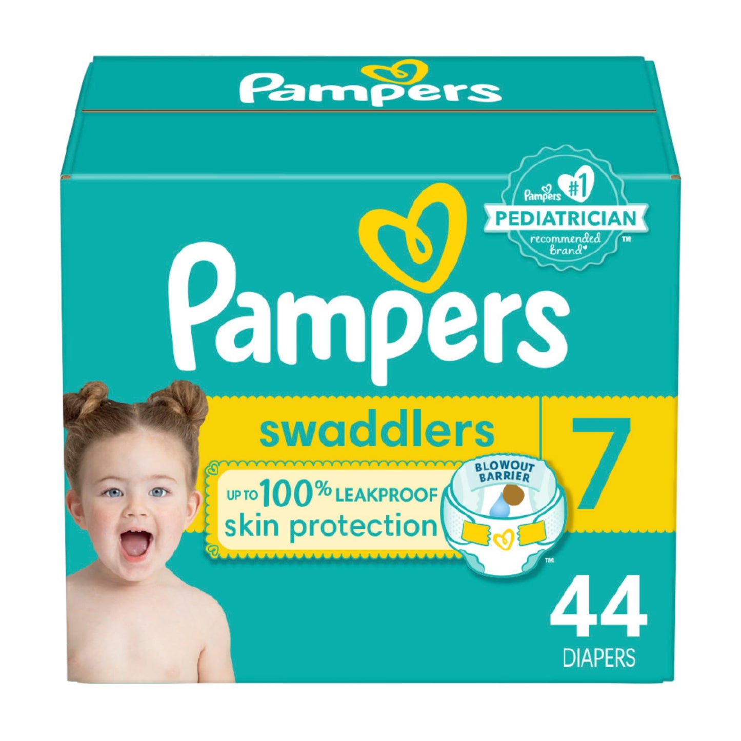 Pampers Baby Diapers - Swaddlers - Size 7, 44 Count, Ultra Absorbent Disposable Infant Diaper