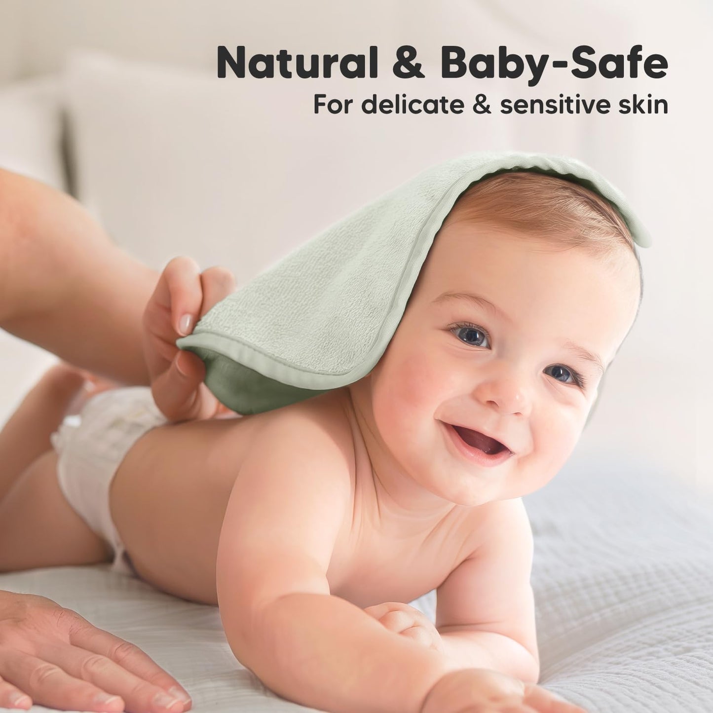6-Pack Baby Washcloths - Soft Viscose From Bamboo Washcloth, Baby Wash Cloths For Newborn, Kids, Bath Baby Towels, Face Towel, F