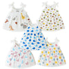 Kidbea 100% Organic Cotton Newborn Baby Girls Sleeveless Dress | Casual Muslin Frock Infant  5 Cute Prints (03 Months)