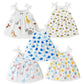 Kidbea 100% Organic Cotton Newborn Baby Girls Sleeveless Dress | Casual Muslin Frock Infant  5 Cute Prints (69 Months)