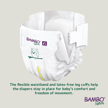 Bambo Nature Hypoallergenic Green Bag Baby Diapers, Eco-Labelled Sustainable Diapers, Enhanced Leakage Protection, Totally Chlor